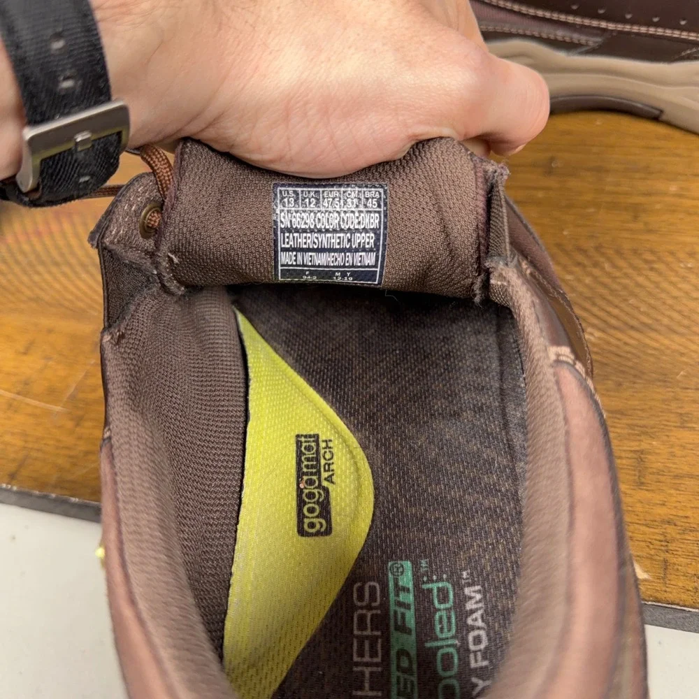 Skechers‎ Shoes Mens 13 Brown Relaxed Fit Air Cooled Memory Foam Expended Menson